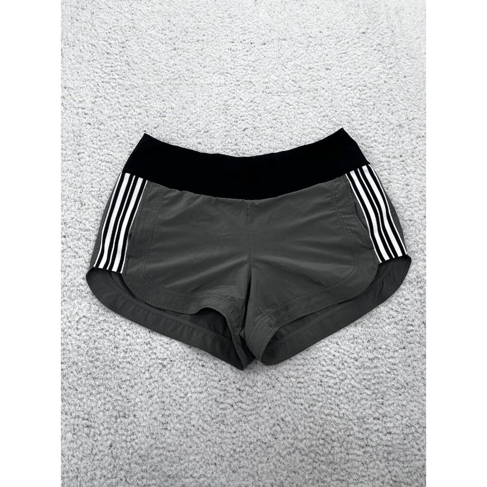 Athleta Shorts Women's 12 Gray Ascender Gyn Strip Sided Athletic Pockets